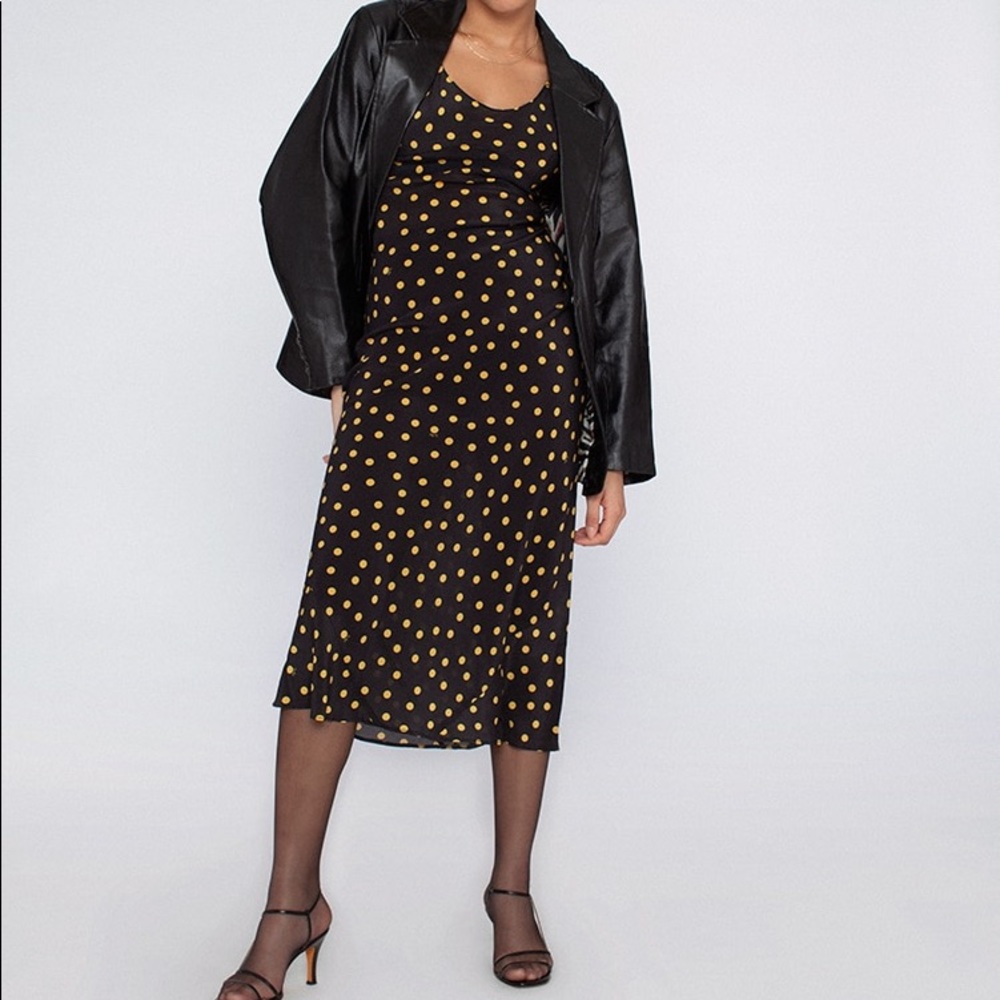 Realisation Par Iggy Dress in Yellow Polka Dot